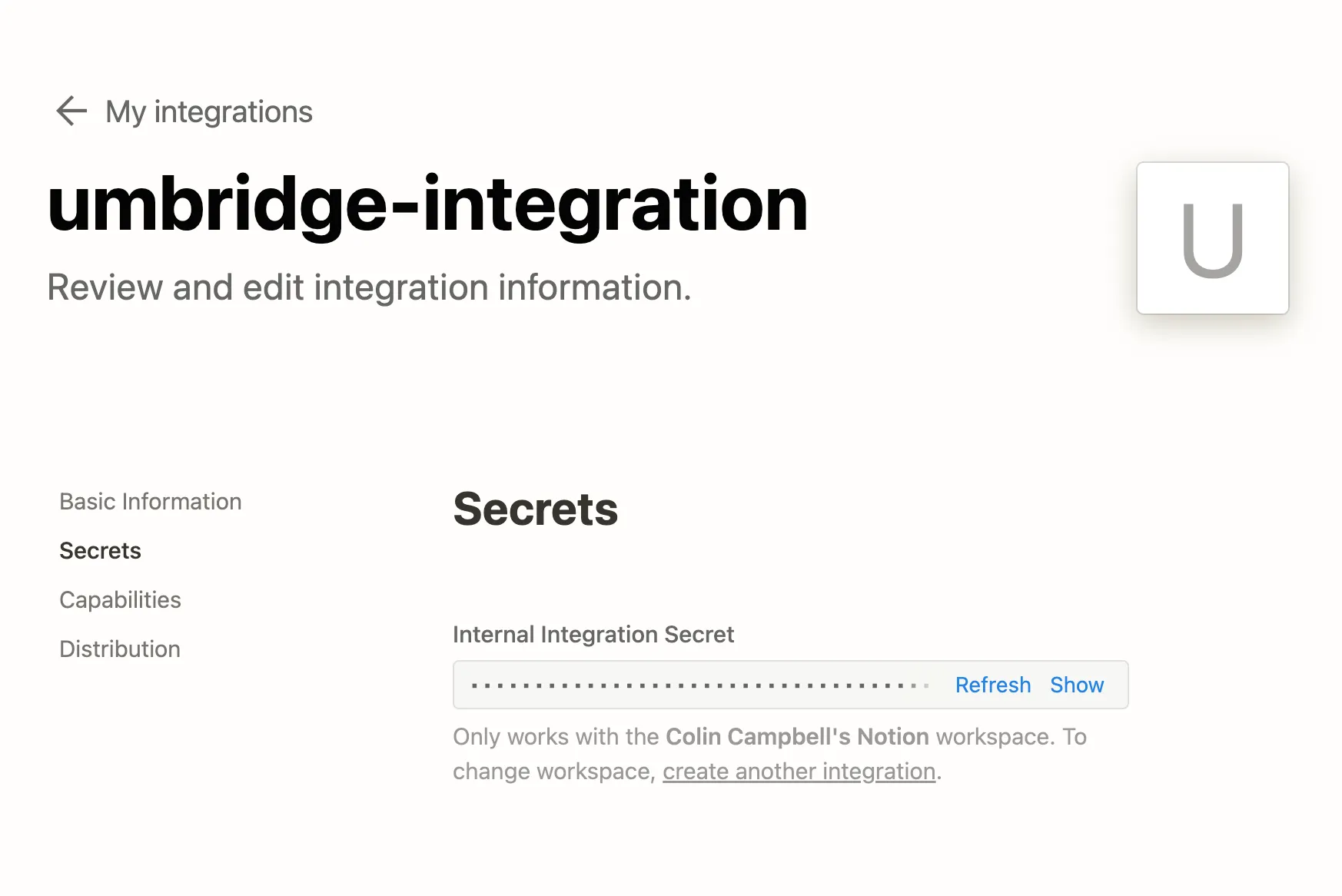 umbridge-integration-secret